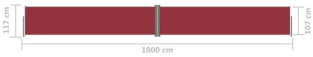 Διαχωριστικό Βεράντας Συρόμενο Κόκκινο 117 x 1000 εκ. - Κόκκινο