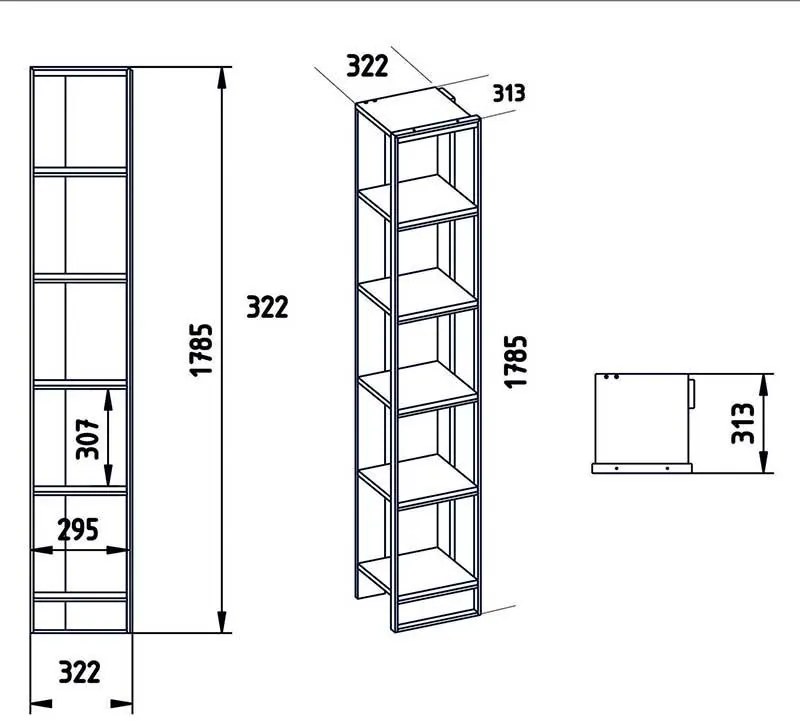 Βιβλιοθήκη Marble χρώμα λευκό μαρμάρου-χρυσό 32x31,5x178,5εκ 31.5x32x178.5 εκ.