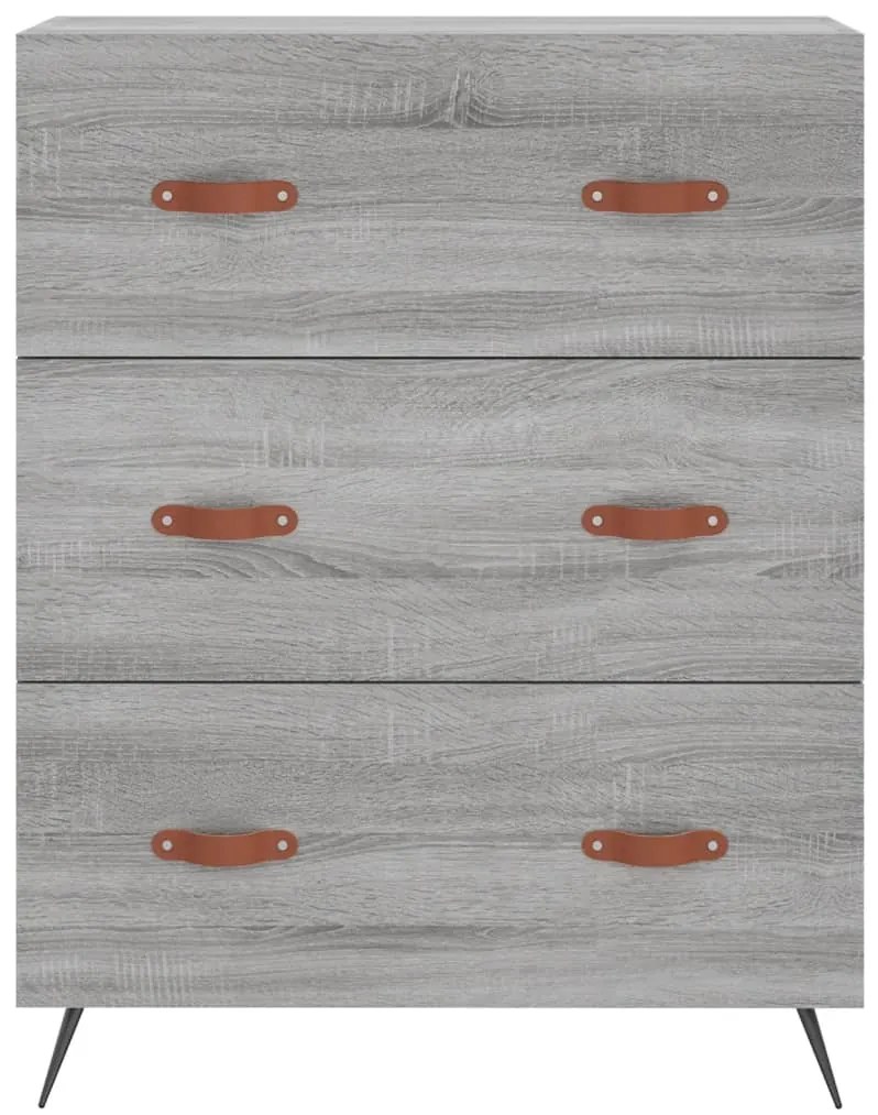 vidaXL Συρταριέρα Γκρι Sonoma 69,5 x 34 x 90 εκ. από Επεξεργ. Ξύλο