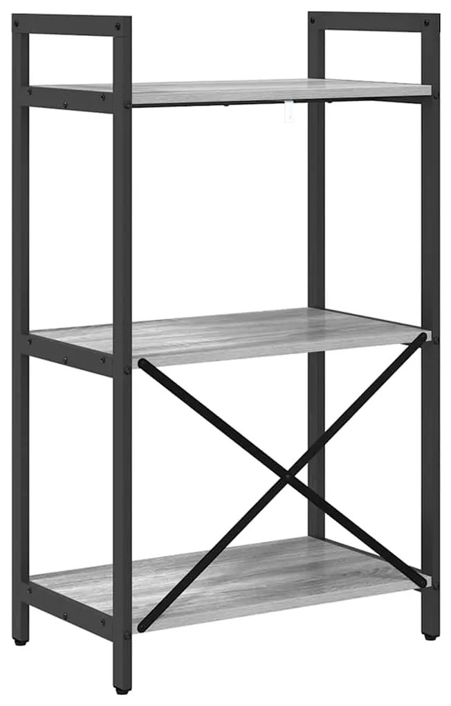 vidaXL Ράφι Βιβλίων Γκρίζο Σονομα 56 x 34 x 96 εκ Επεξεργασμένο ξύλο