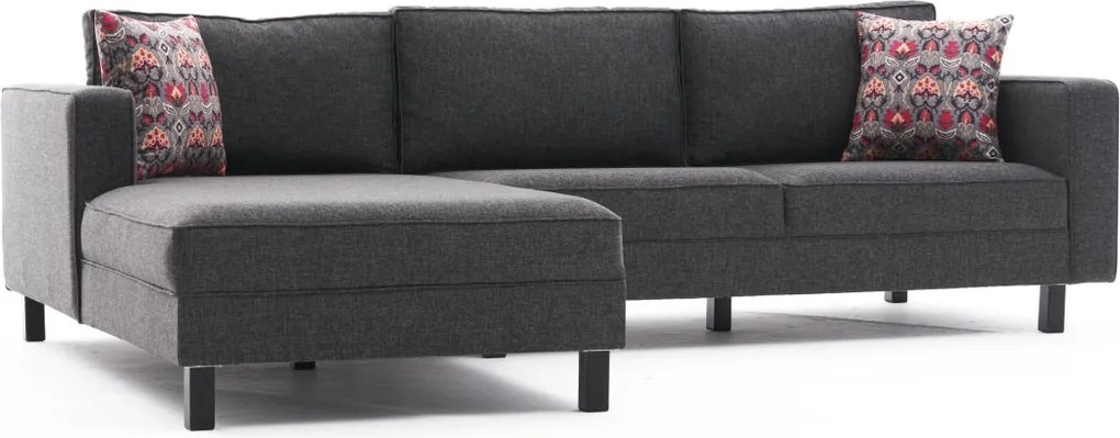 Corner Sofa Kale Linen Left - Anthracite Anthracite