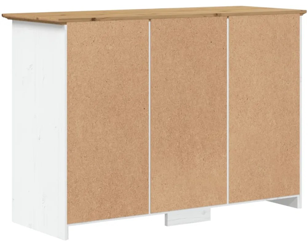 vidaXL Ντουλάπι BODO Λευκό/Καφέ 115,5x44x80 εκ. από Μασίφ Ξύλο Πεύκου