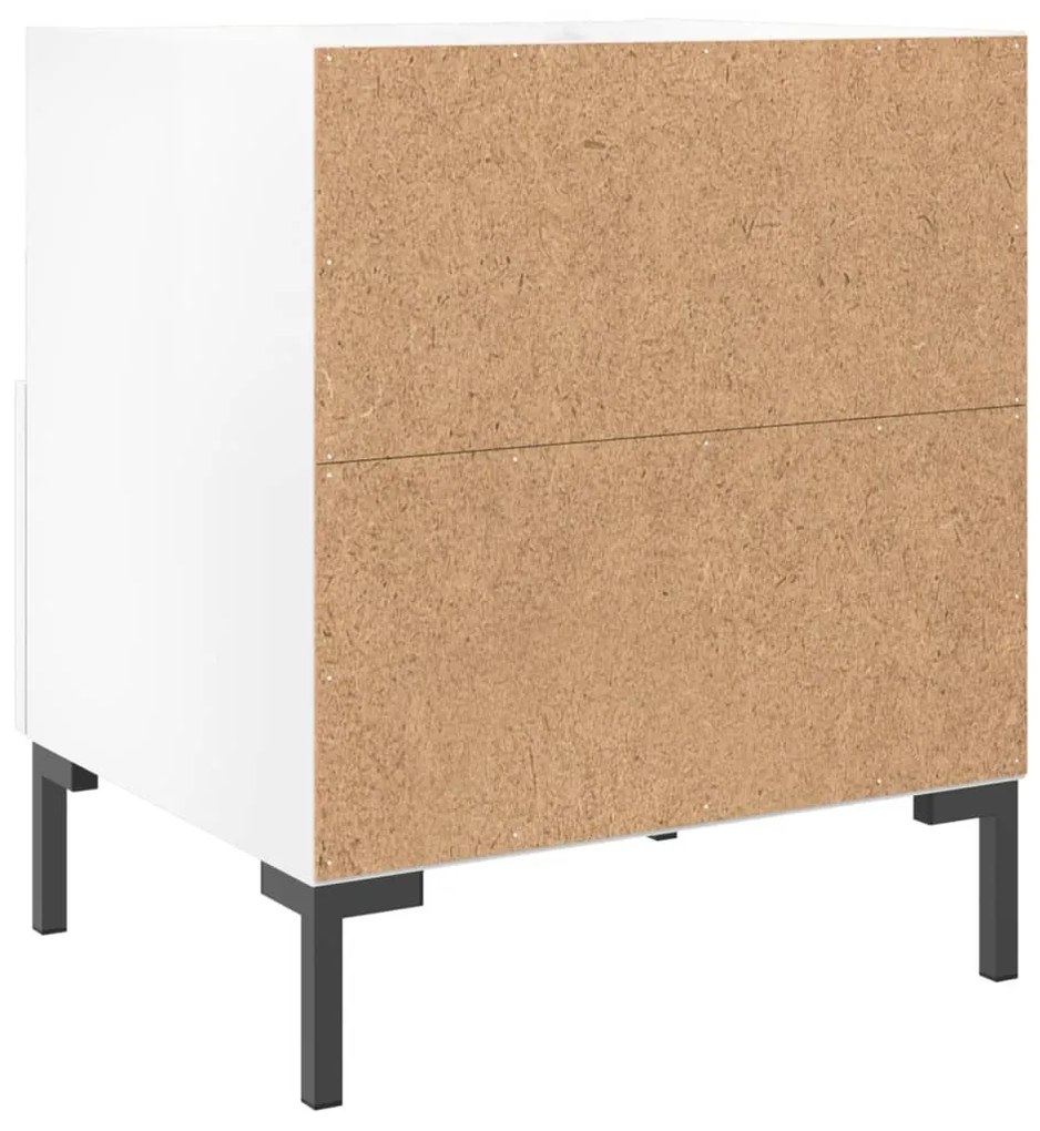 vidaXL Κομοδίνο Γυαλιστερό Λευκό 40 x 35 x 47,5 εκ. Επεξεργασμένο Ξύλο