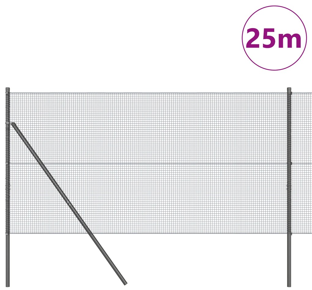 vidaXL Γκρι Σετ Πόλων Φράχτη με Επικάλυψη PVC 2 Τεμάχια Μέγεθος 25 x 1 μ.