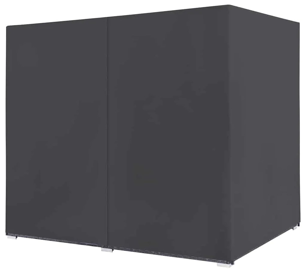 vidaXL Ξαπλώστρα Διπλή Γκρι από Συνθετικό Ρατάν με Κουρτίνες