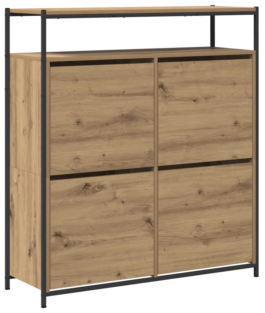 vidaXL Ντουλάπα Παπουτσιών με πόρτα artisan δρυς 100 x 34 x 112 εκ