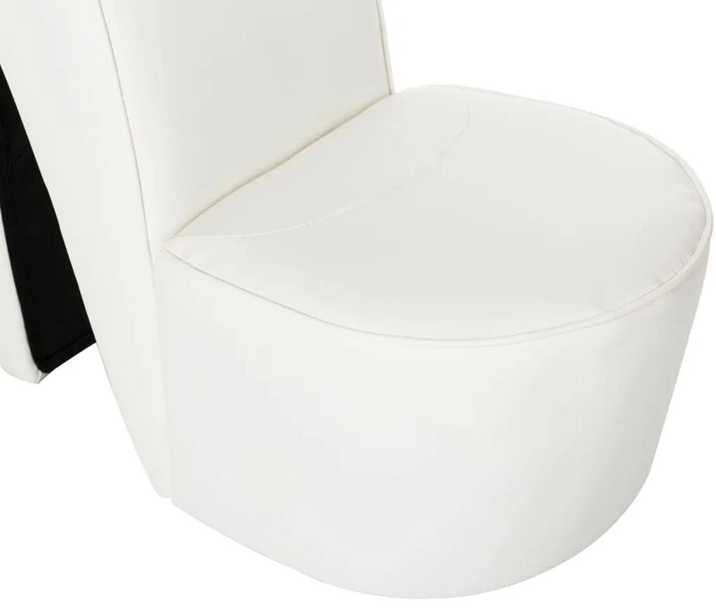 Κάθισμα Γόβα Λευκό από Συνθετικό Δέρμα - Λευκό