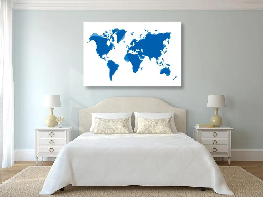 Εικόνα στον αφηρημένο παγκόσμιο χάρτη φελλού σε μπλε - 90x60  place