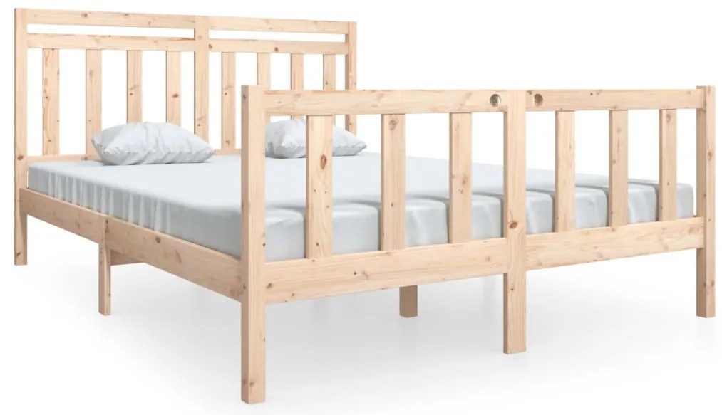 vidaXL Πλαίσιο Κρεβατιού 150 x 200 εκ. Μασίφ Ξύλο King Size