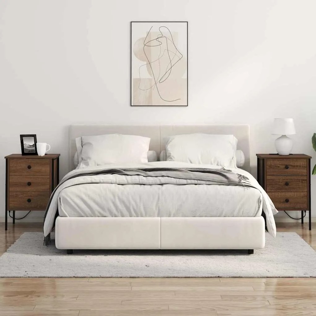 vidaXL Κομοδίνο 2 pcs Καφέ δρυς 42 x 41 x 61 εκ Επεξεργασμένο ξύλο