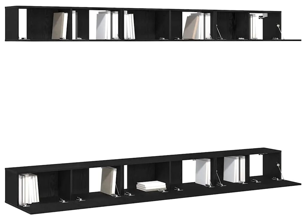 vidaXL Σετ επίπλου τηλεόρασης 6 pcs Μαύρη δρυς 100 x 30 x 30 cm