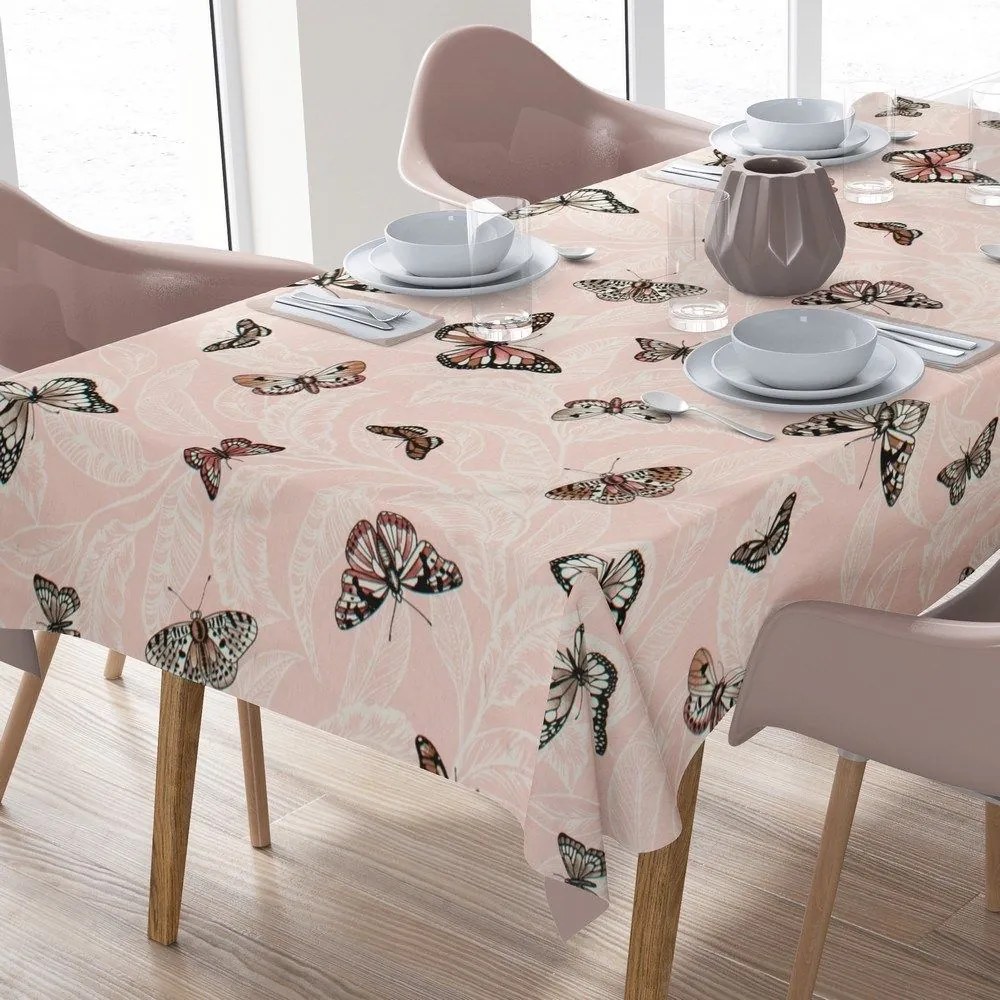 Τραπεζομάντηλο Αλέκιαστο Butterfly 450 Coral DimCol 140X180 140x180cm Βαμβάκι-Πολυέστερ