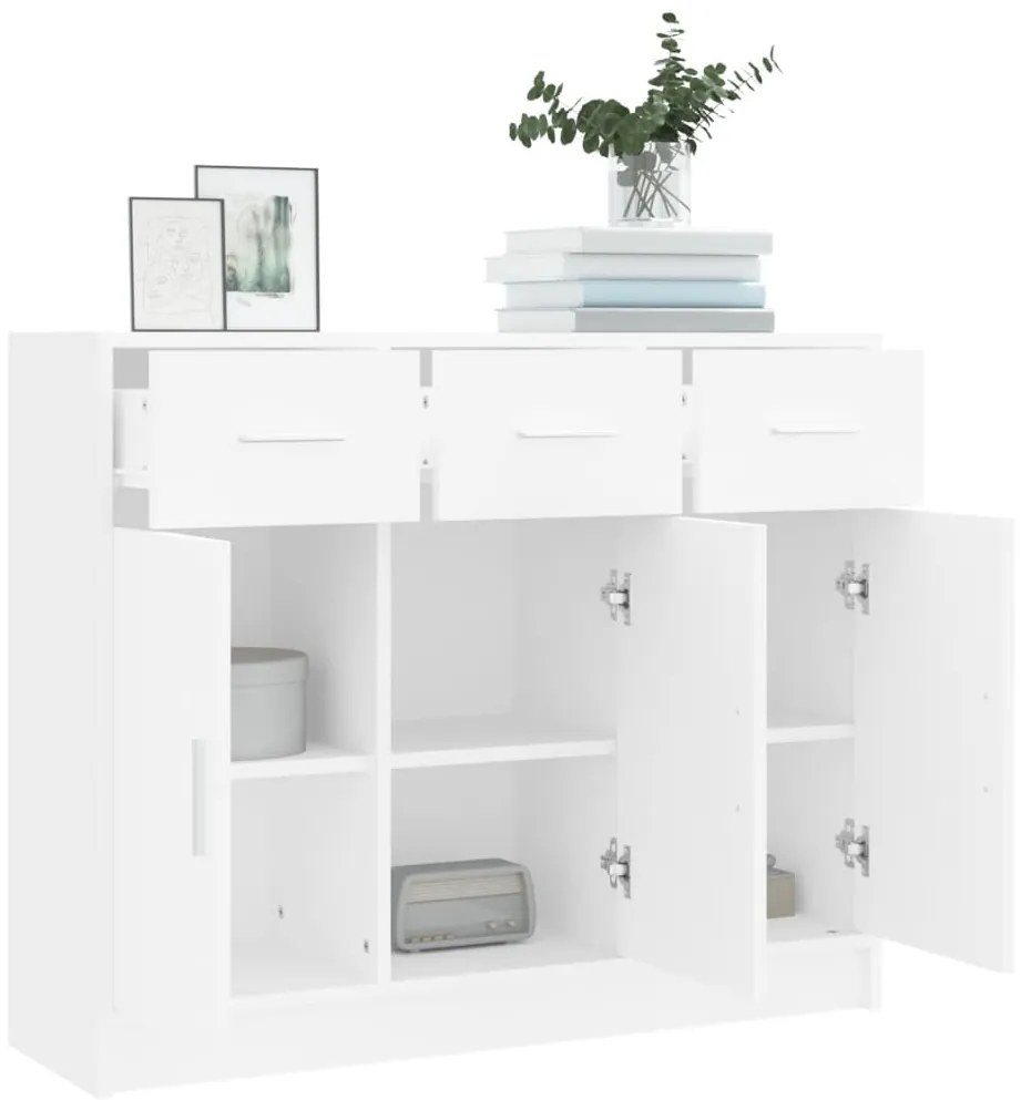 vidaXL Μπουφές Λευκός 91 x 28 x 75 εκ. από Επεξεργασμένο Ξύλο
