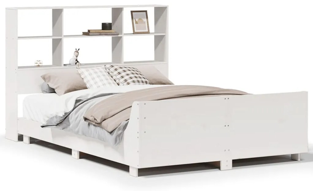 vidaXL Σκελετός Κρεβ. Χωρίς Στρώμα Λευκό 120x190 εκ Μασίφ Πεύκο