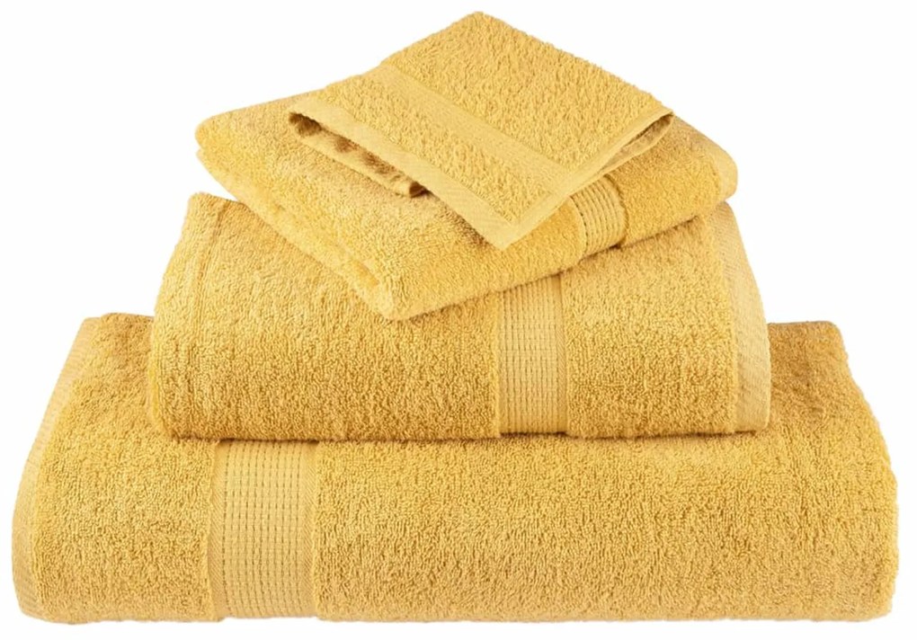 vidaXL Πετσέτες 2 pcs Χρυσό 15 x 21 cm Βαμβάκι