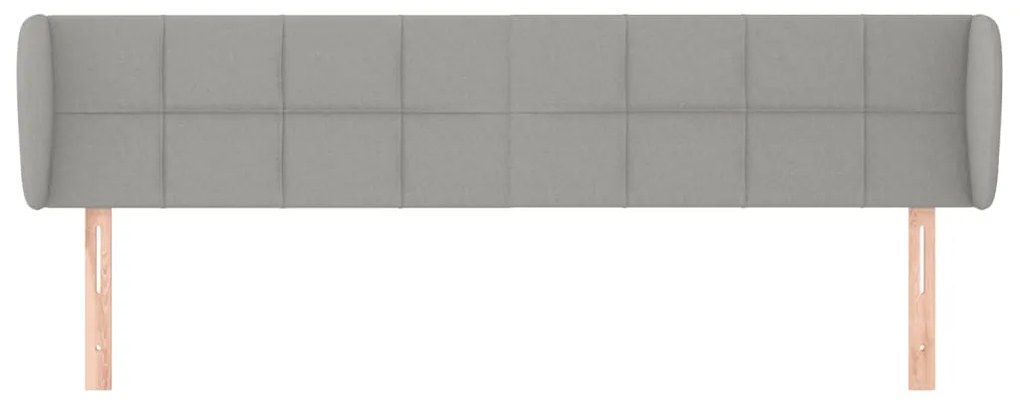 vidaXL Κεφαλάρι με Πτερύγια Ανοιχτό Γκρι 183x23x78/88 εκ. Υφασμάτινο