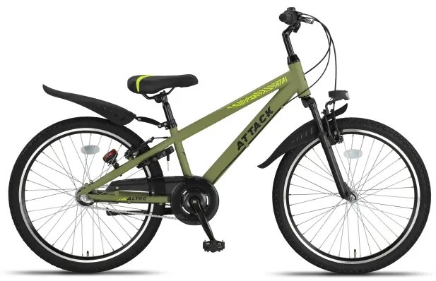 Attack MTB 24 Inch Junior 3SP Rim Brakes Army GreenAltec