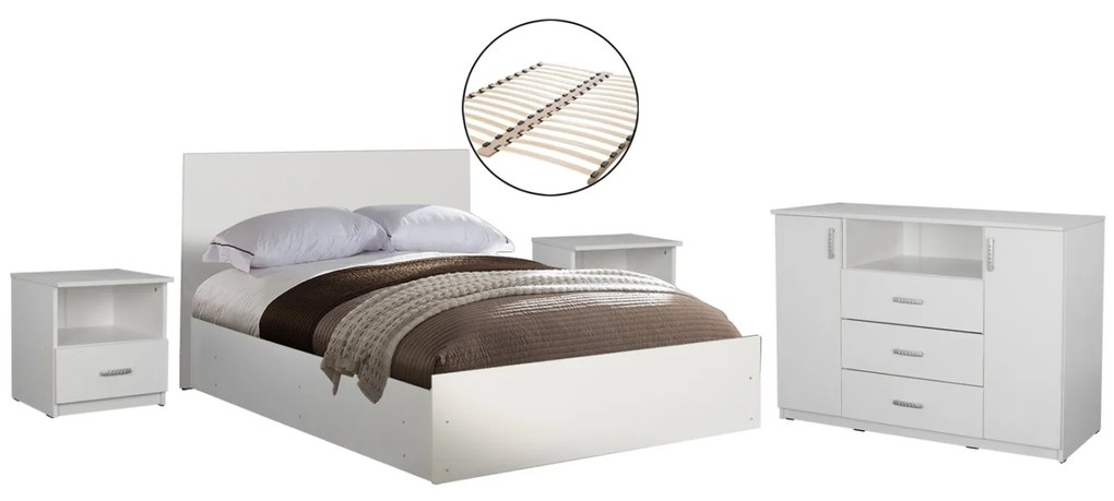 ΣΕΤ ΚΡΕΒΑΤΟΚΑΜΑΡΑΣ 5ΤΜΧ ADLER HM11758.03 ΜΕΛΑΜΙΝΗ ΛΕΥΚΗ-ΓΙΑ ΣΤΡΩΜΑ 160x200εκ