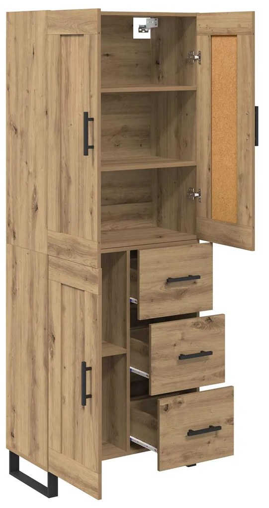 vidaXL Highboard Artisan Oak 69,5 x 34 x 180 εκ. Επεξεργασμένο ξύλο