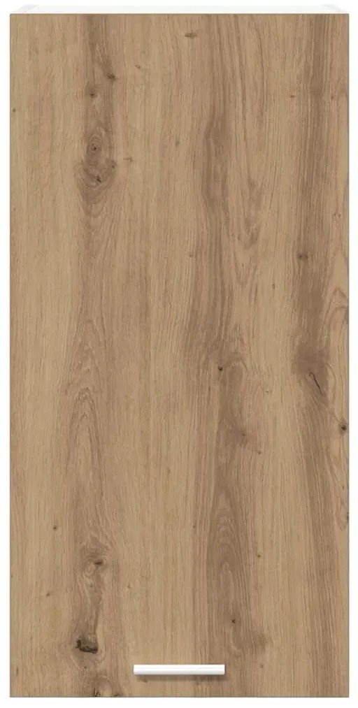 vidaXL Κρεμαστό ντουλάπι Χειροποίητη Δρυς και Λευκό 40 x 31 x 80 εκ.