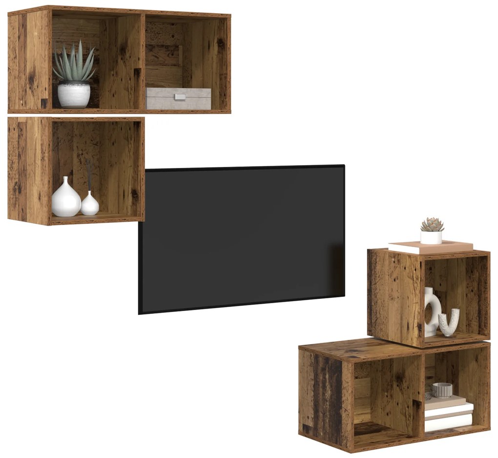 vidaXL 4 pcs Παλιό ξύλο 37 x 37 x 72 εκ Επεξεργασμένο ξύλο