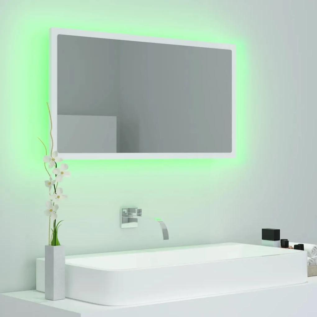 Καθρέφτης Μπάνιου με LED Λευκός 80 x 8,5 x 37 εκ. Ακρυλικός - Λευκό