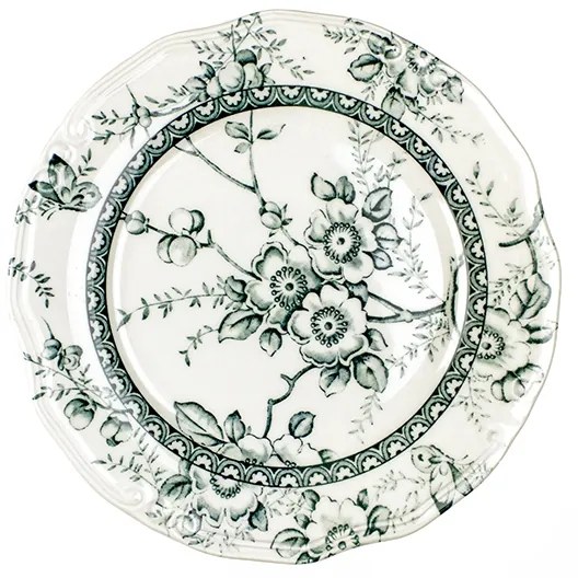 Πιάτο Ρηχό Stoneware Λευκό-Πράσινο Tif-Green Oriana Ferelli 27εκ. PS00320127