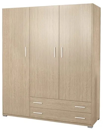 Intrahome Ντουλάπα τρίφυλλη σε χρώμα δρυς 110x50x180 Intrahomesa-00652509