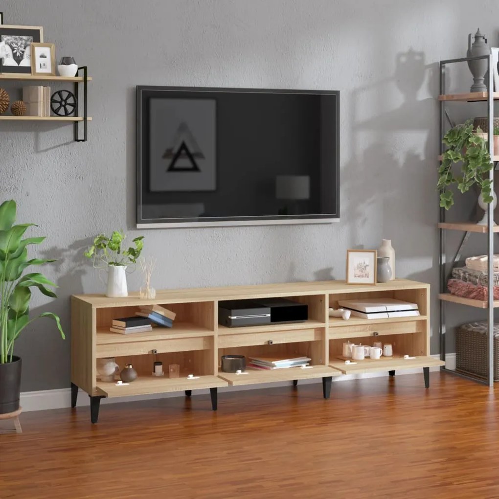 vidaXL Έπιπλο Τηλεόρασης Sonoma Δρυς 150x30x44,5 εκ. Επεξ. Ξύλο