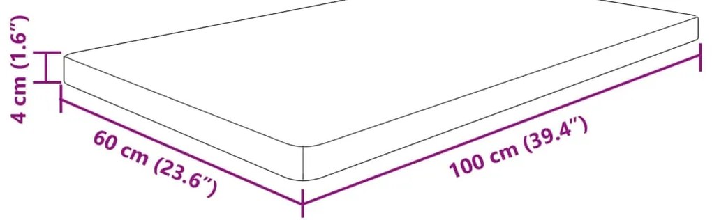 vidaXL Πάγκος Μπάνιου 100x60x4 εκ. Ακατέργαστο Μασίφ Ξύλο
