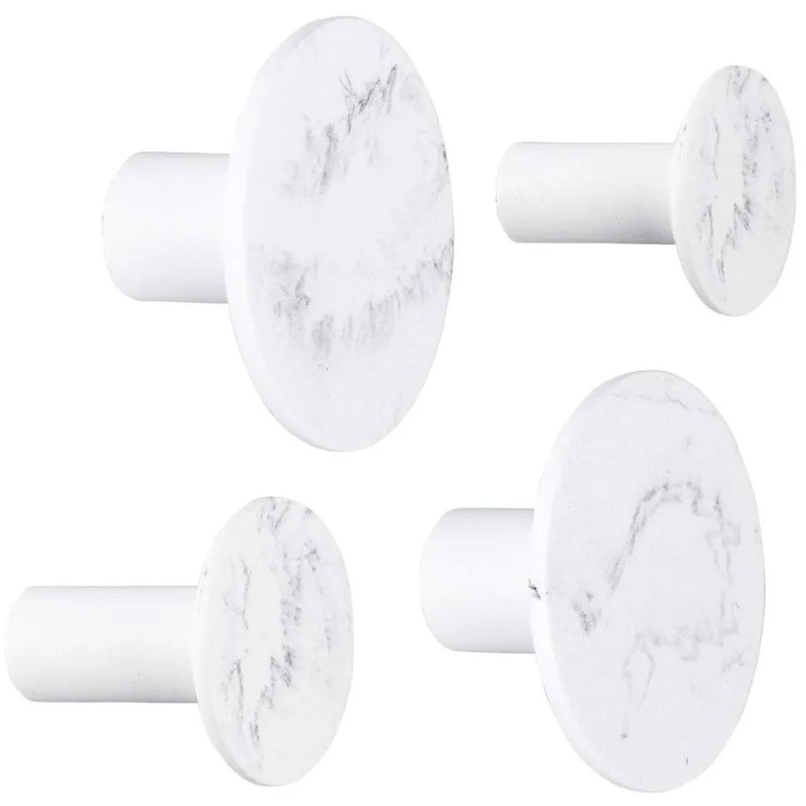 Κρεμάστρα Marble Look (Σετ 4Τμχ) PT3850WH 8,5/5x4,7cm White Present Time Πολυρεσίνη