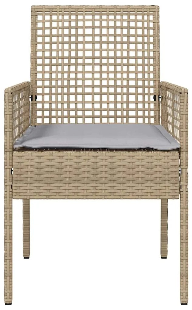 vidaXL Καρέκλα Κήπου 2 pcs Μπεζ 53 x 60 x 85εκ συνθετικό ρατάν