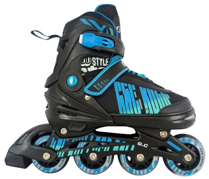 Αυξομειούμενα Rollers G&amp;C BW Μαύρο/Μπλε IN-LINE SKATES Large (39-42)