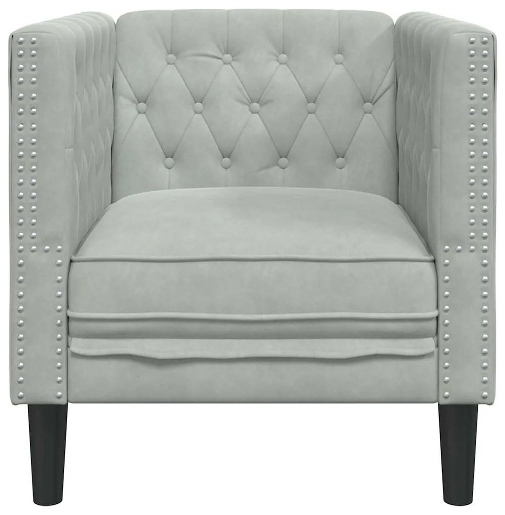 vidaXL Καναπές Ανοιχτό γκρι 74,5 x 71 x 70,5 εκ. Βελούδο