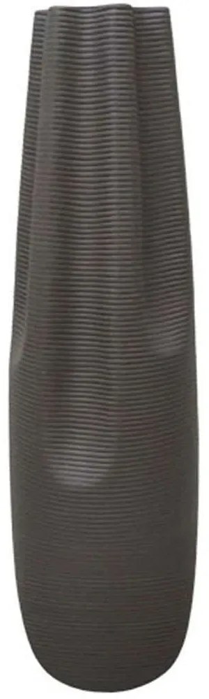 Βάζο Τσαλακωτό 15-00-21306-55 Φ16x58cm Dark Grey Marhome Ceramic