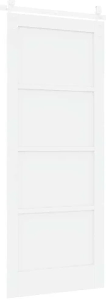 vidaXL Συρόμενη Πόρτα Λευκό 83 x 202 εκ. Μασίφ ξύλο πεύκου και χάλυβας