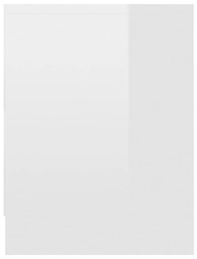 Κομοδίνο Γυαλιστερό Λευκό 40 x 30 x 40 εκ. από Μοριοσανίδα - Λευκό