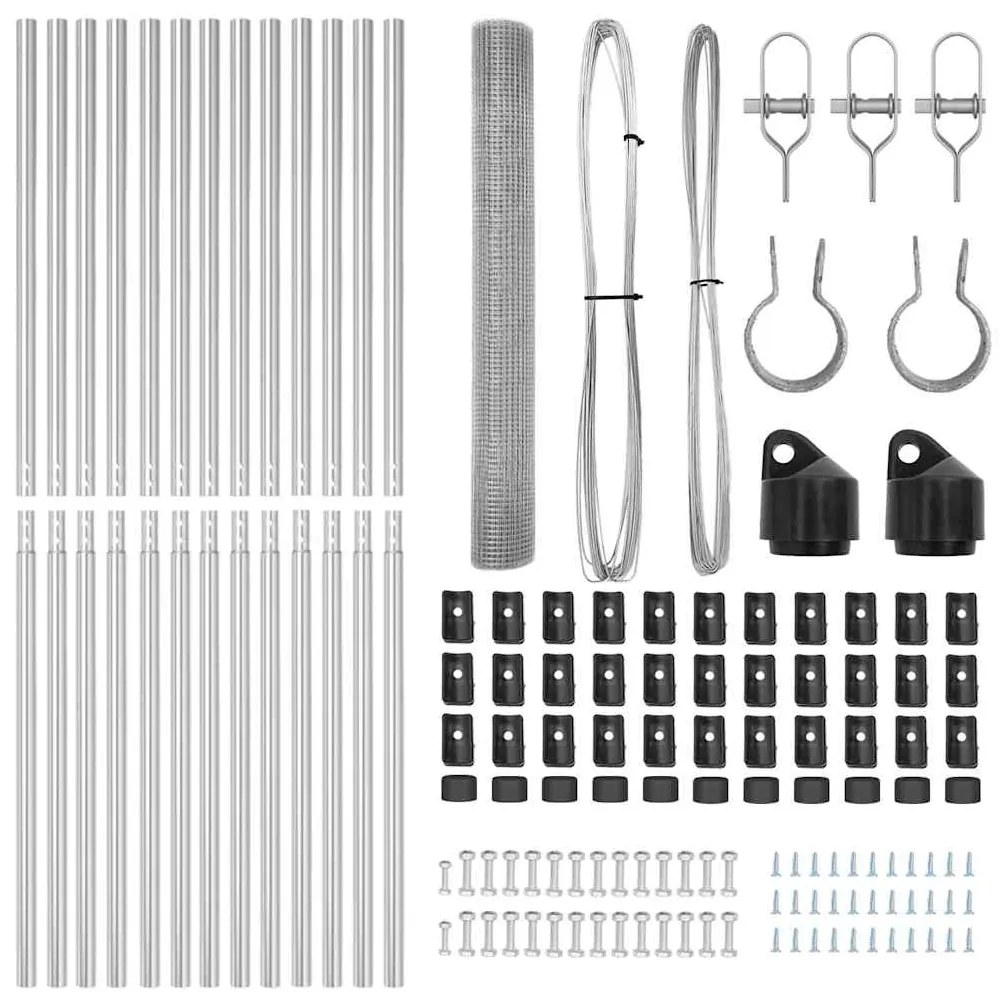 vidaXL Στύλος Περιφράξεων Ασημί 25 x 1 μ (25 x 25 χλστ πλέγμα) Ατσάλι