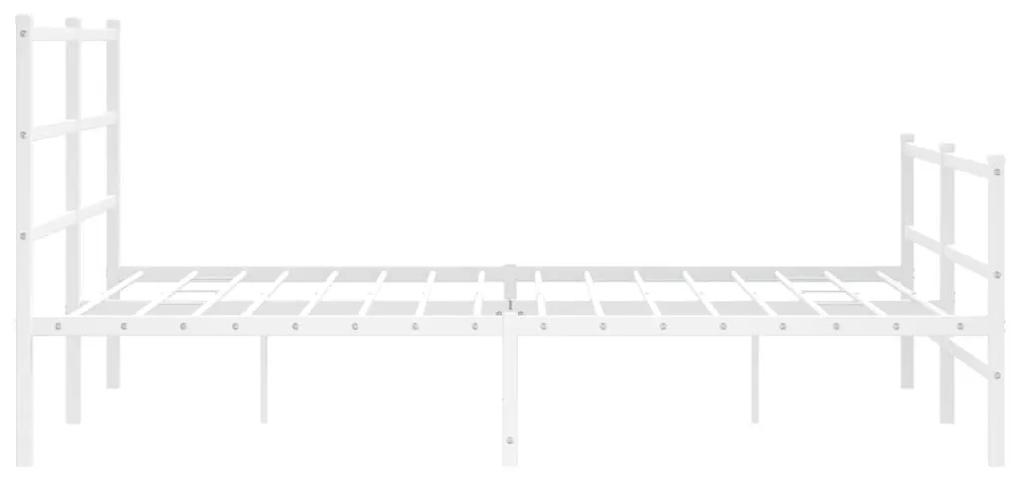 Πλαίσιο Κρεβατιού με Κεφαλάρι/Ποδαρικό Λευκό 150x200 εκ Μέταλλο - Λευκό