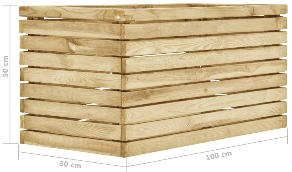 vidaXL Ζαρντινιέρα Υπερυψωμένη 100x50x50 εκ. Εμποτισμένο Ξύλο Πεύκου
