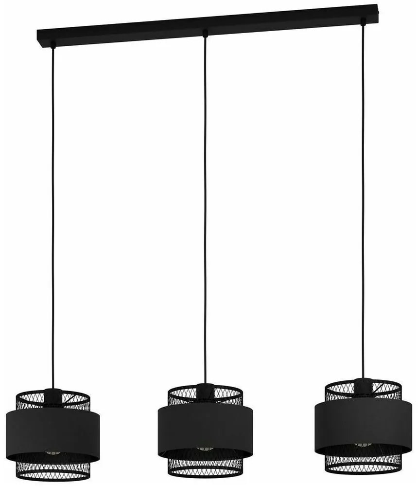 Φωτιστικό Οροφής - Ράγα 43669 Bazely 3/E27 Black Eglo Metal
