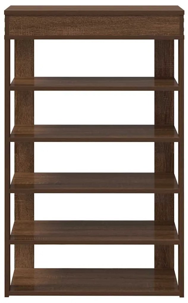 Ράφι παπουτσιών καφέ δρυς 60x30x98 cm Κατασκευασμένο ξύλο - Καφέ