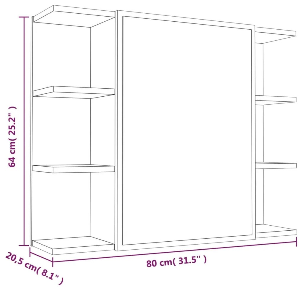 ΝΤΟΥΛΑΠΙ ΚΑΘΡΕΠΤΗΣ ΜΠΑΝΙΟΥ ΓΚΡΙ SONOMA 80X20,5X64 ΕΚ ΕΠΕΞ. ΞΥΛΟ 815523