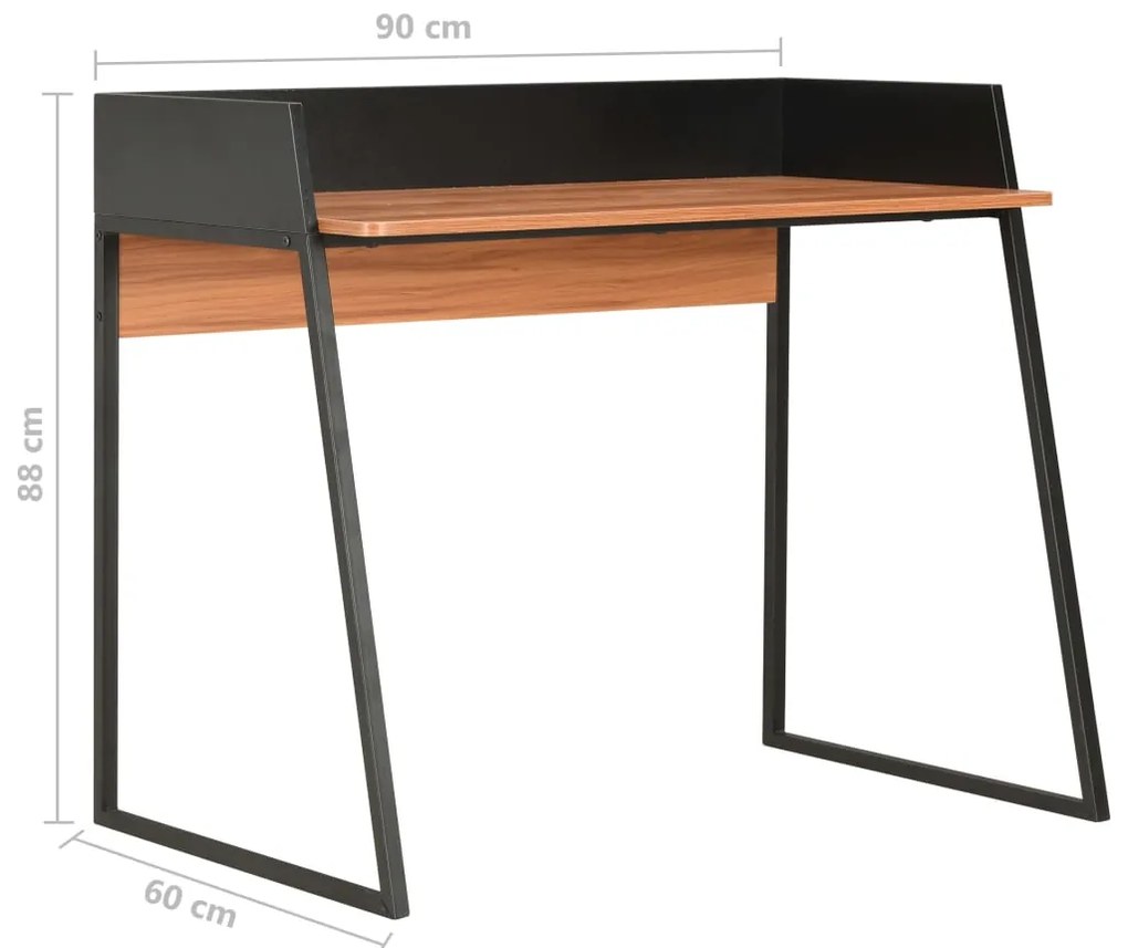 vidaXL Γραφείο Μαύρο / Καφέ 90 x 60 x 88 εκ.