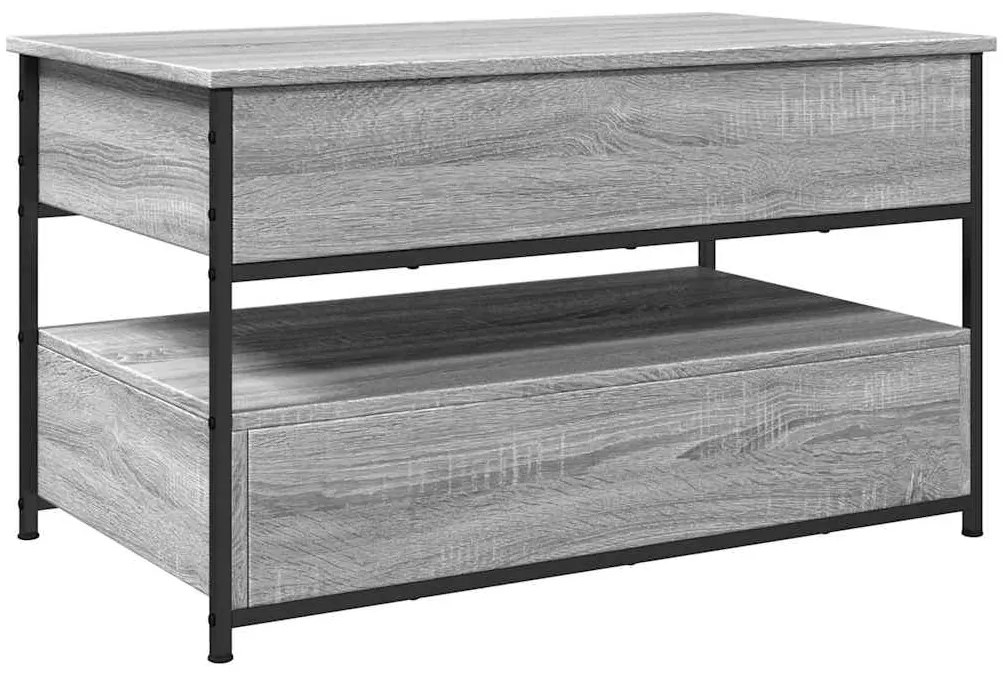 vidaXL Τραπεζάκι Σαλονιού Γκρι Sonoma 85x50x50 εκ. Επεξ. Ξύλο/Μέταλλο