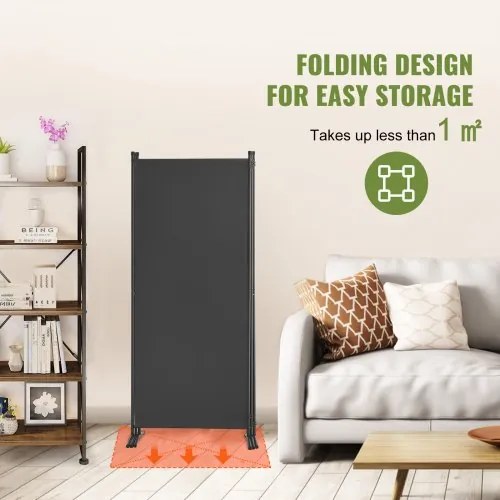 VEVOR Room Divider 3-Panel Folding Privacy Screen Fabric Partition Office Gray