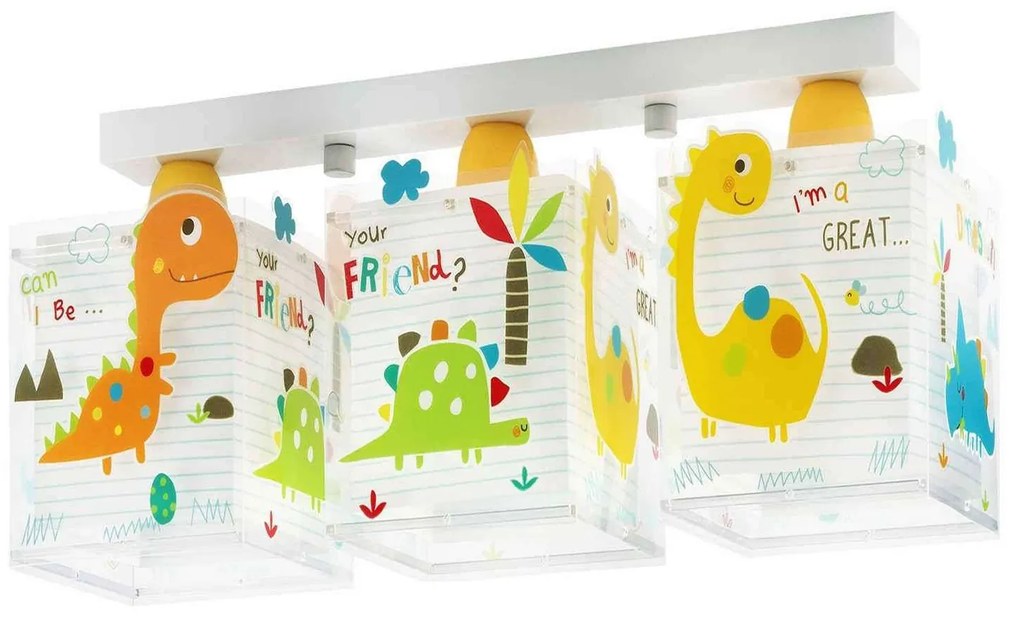Φωτιστικό Οροφής Τρίφωτο Dinos 73453 White-Orange Ango Polypropylene