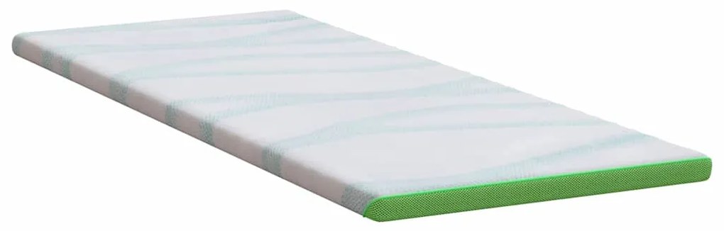 vidaXL Στρώμα επικάλυψης Λευκό και Πράσινο 180 x 200 x 6 εκ