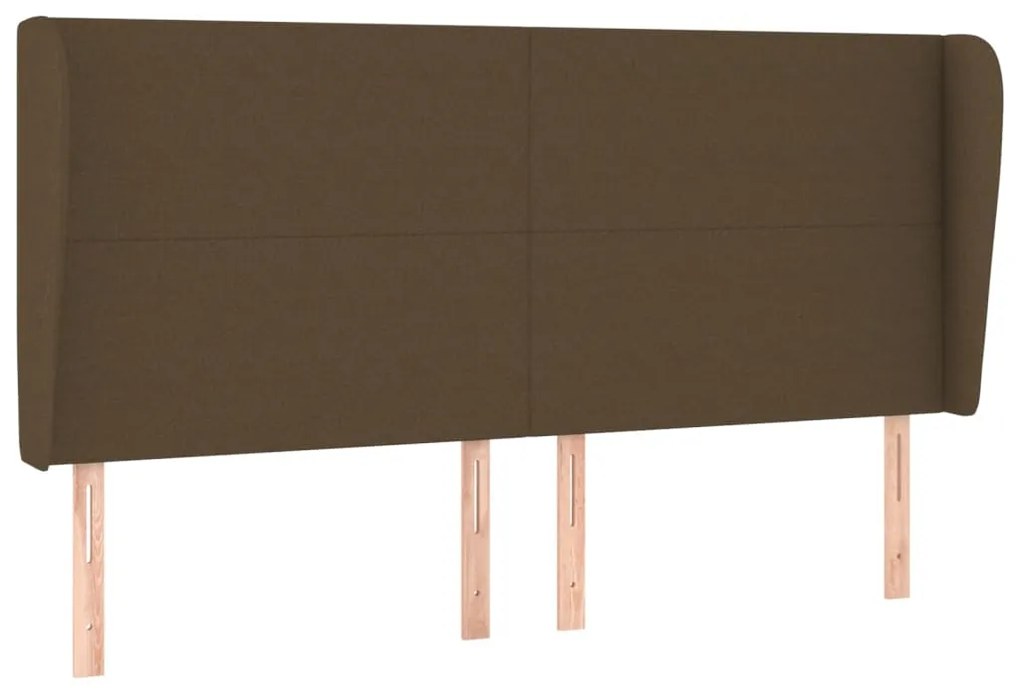Κεφαλάρι με Πτερύγια Σκούρο Καφέ 183x23x118/128 εκ. Υφασμάτινο 3117693