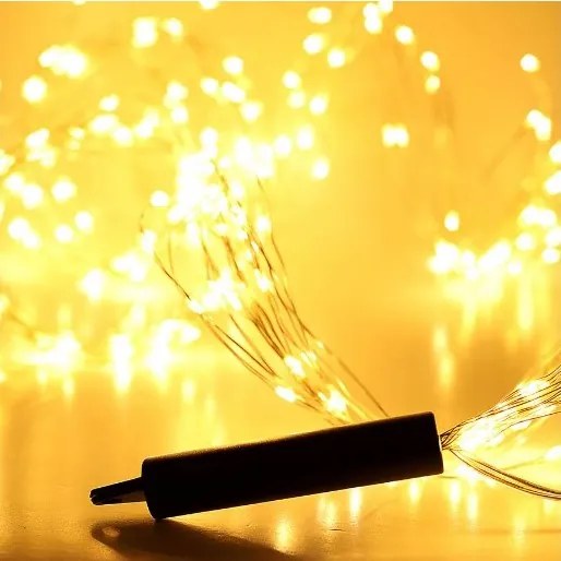 Vetur Σειρά 100 LED Θερμό Λευκό 10m Timer Χάλκινο Σύρμα IP44 Μπαταρίας 9780992